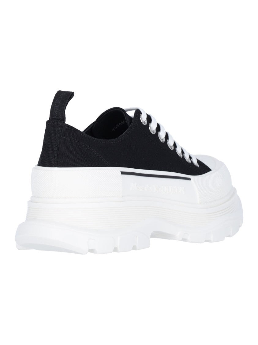 Alexander Mcqueen Black Tread Slick Cotton Sneakers