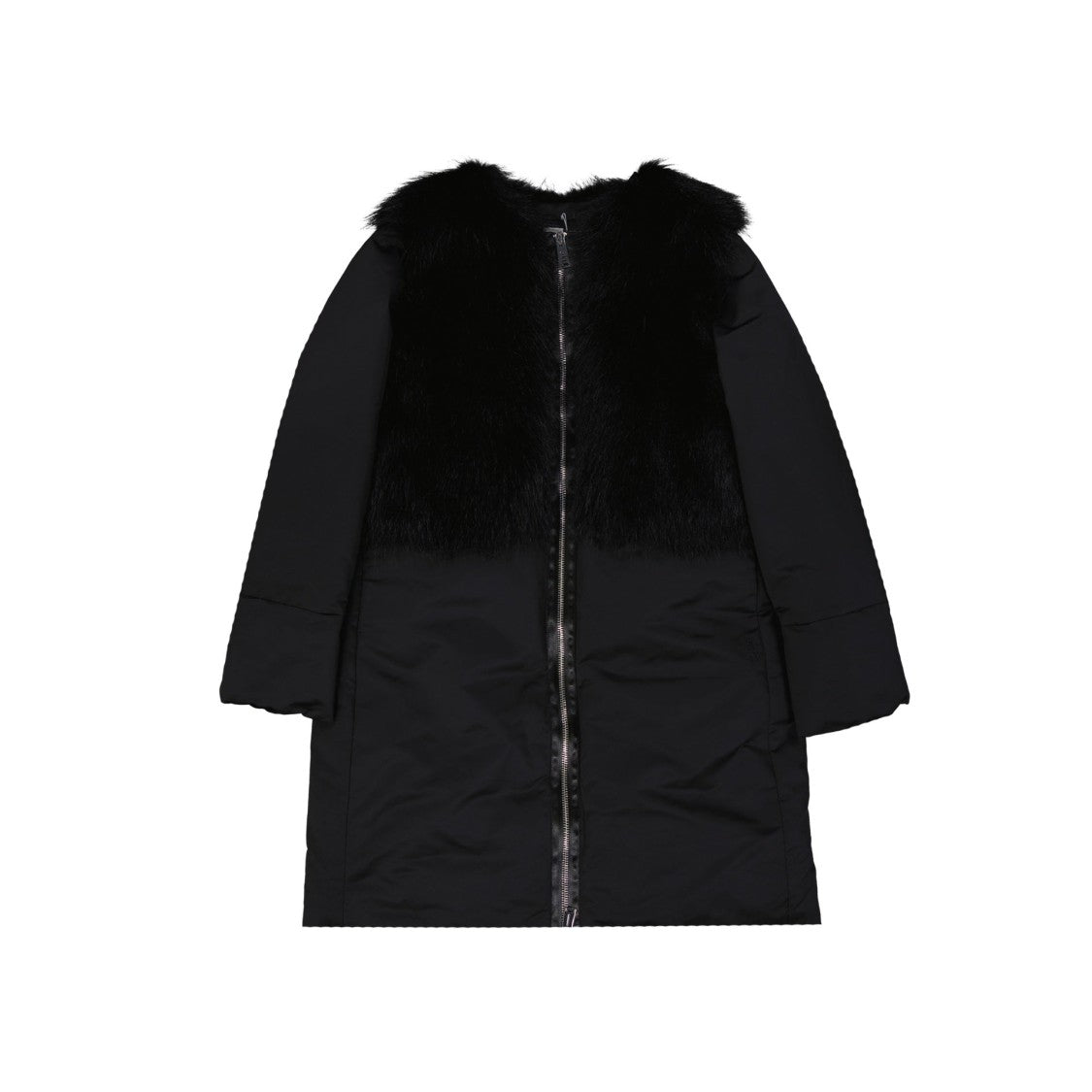 Add Padded Down Coat With Raccoon Fur Detail