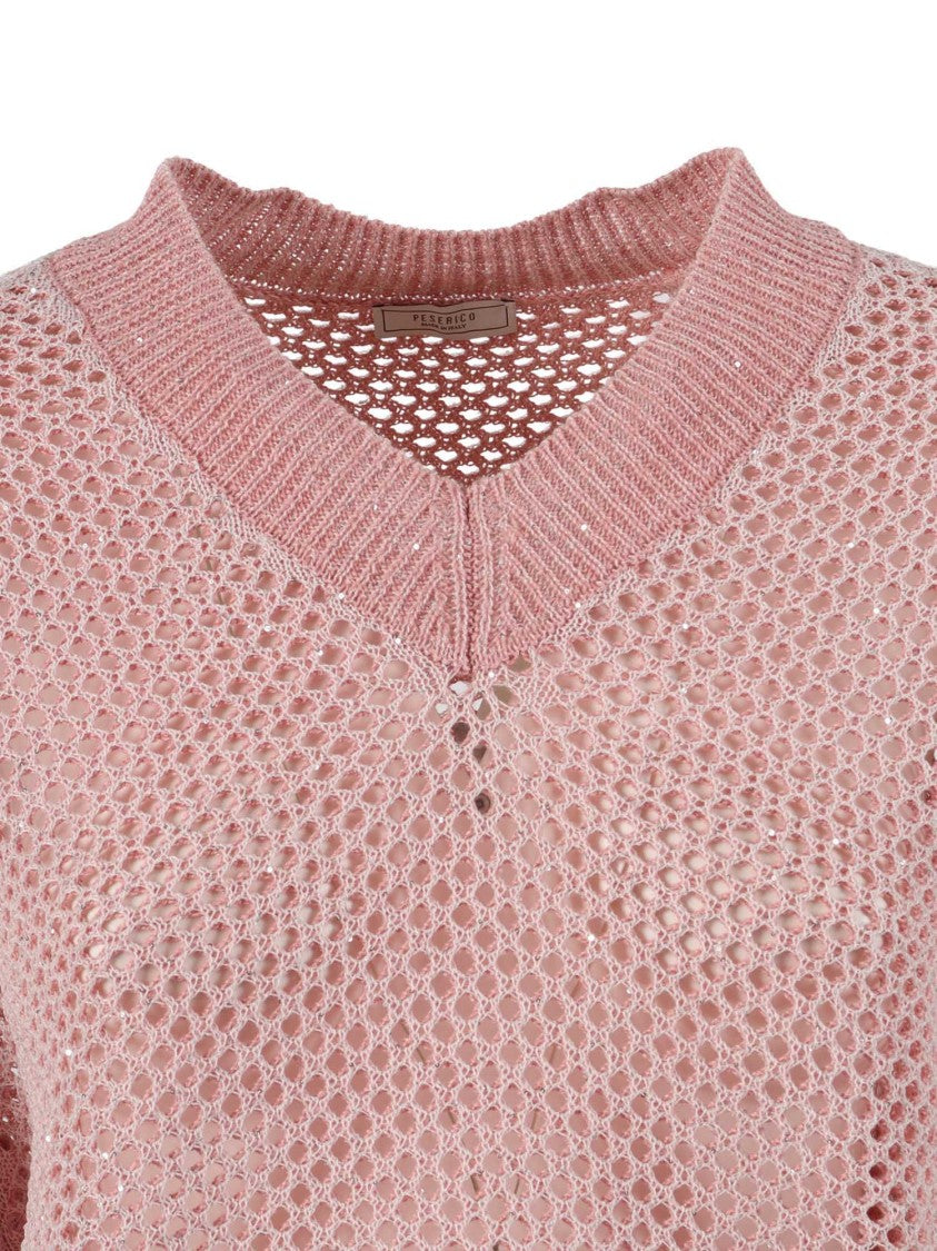 Peserico Open Knit V Neck Sweater