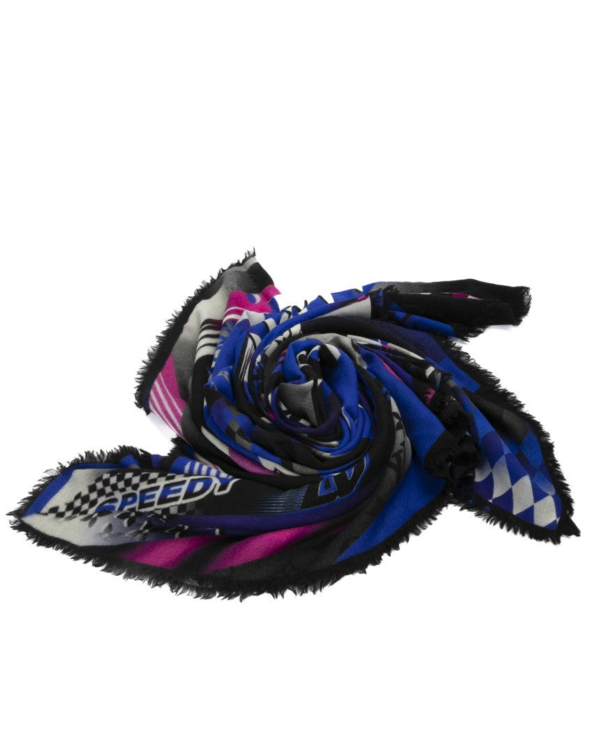 Louis Vuitton Multicolor Speedy Race Print Wool Silk Scarf