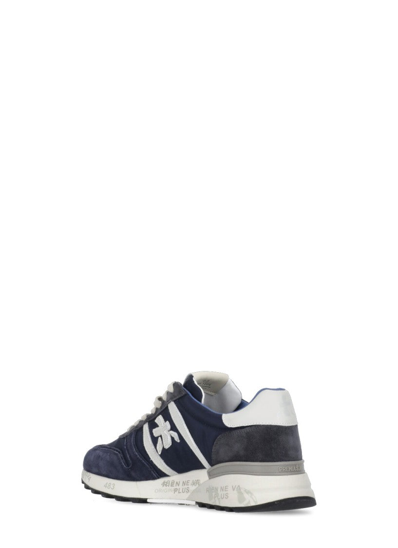 Premiata Blue Lander 7204 Suede-Blend Sneakers