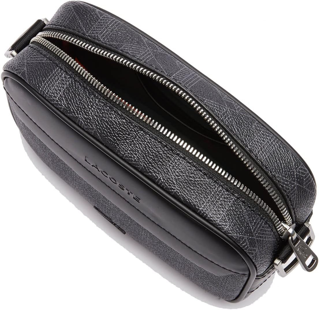 Lacoste Compact Crossbody Bag With Textured Monogram Design