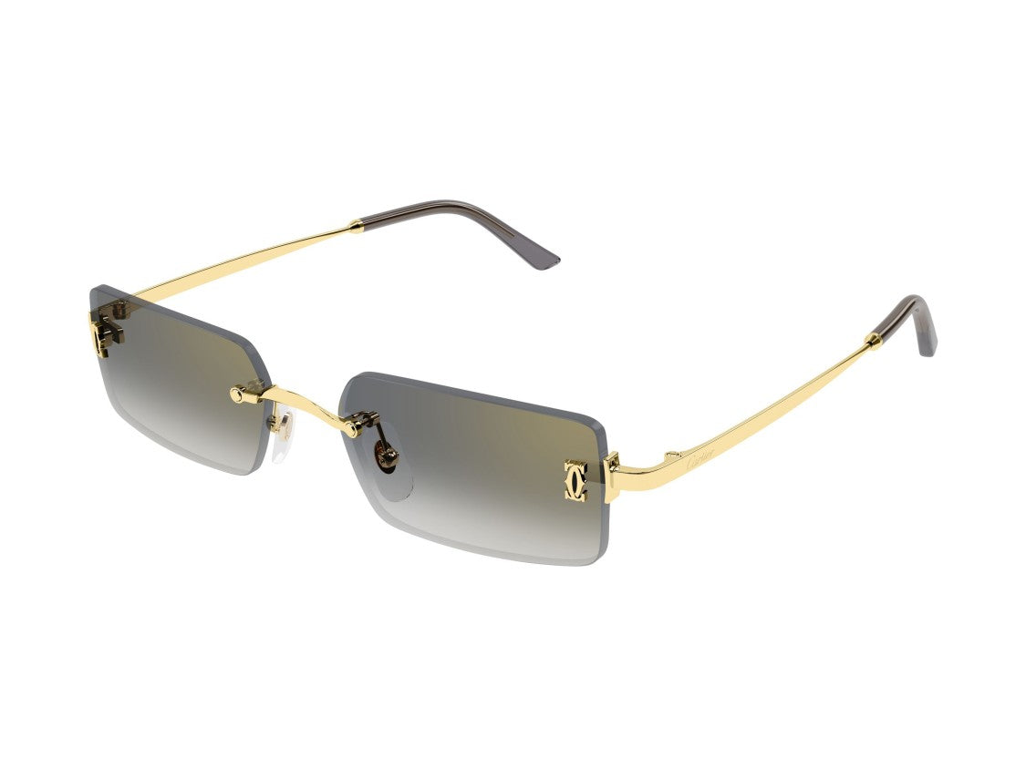 Cartier Gold Ct0672s Rimless Square Gradient Sunglasses