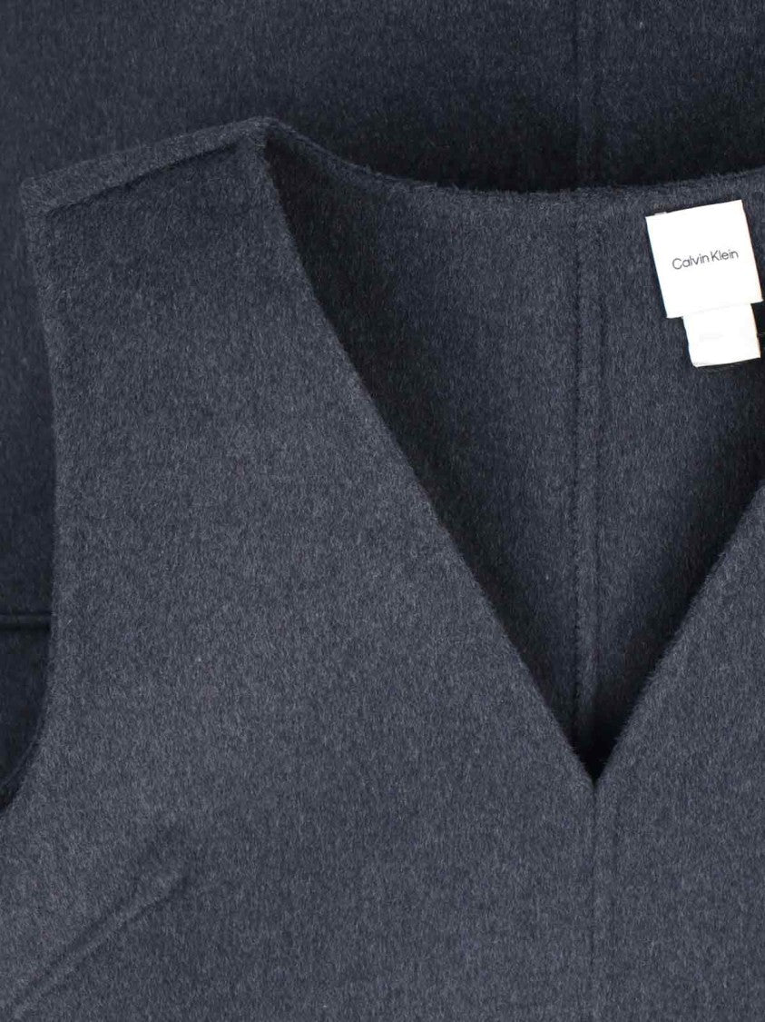 Calvin Klein Embroidered Midi Dress – Grey