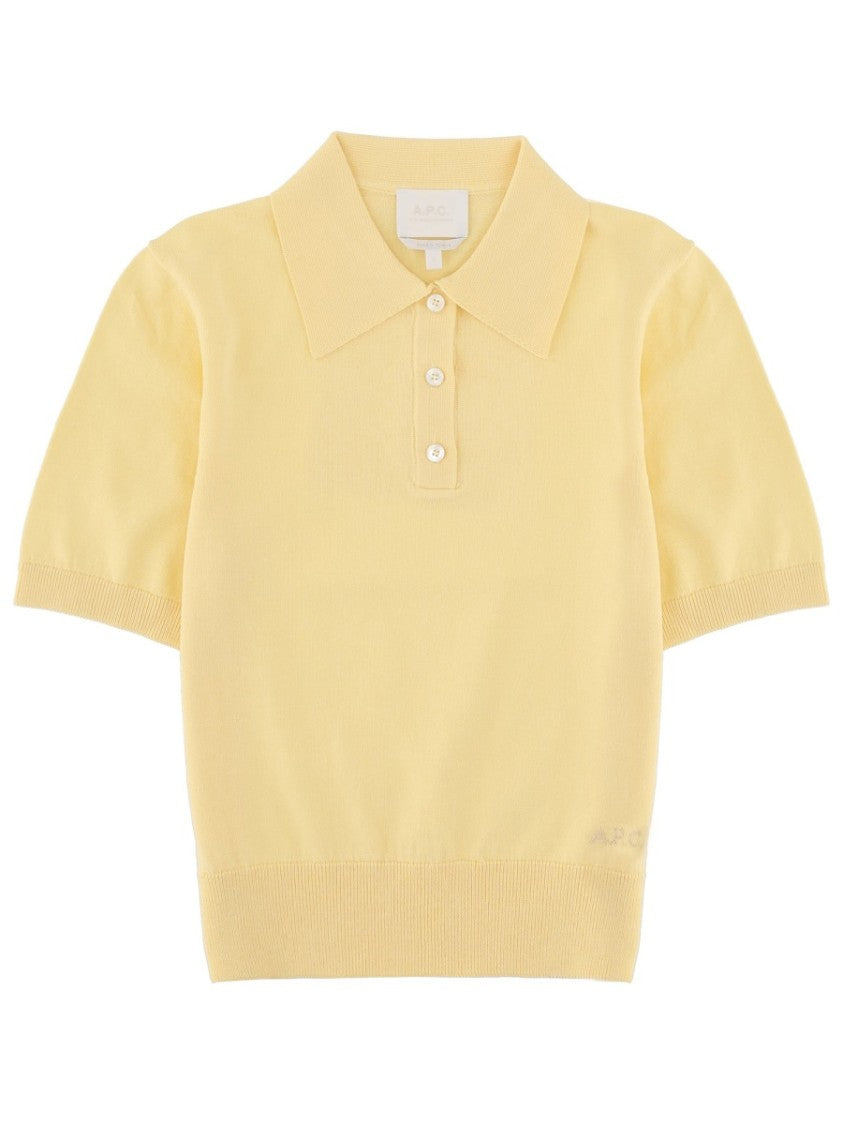 A.P.C. Fitted Logo Cotton Ribbed Cuffs Polo Shirt