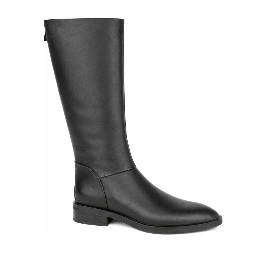 Linda Baumann Black Leather Tall Back Zip Boots