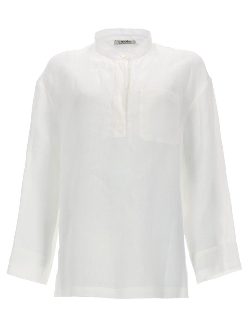 Max Mara Lightweight White Linen Blouse