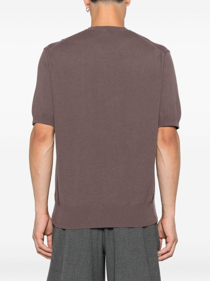 Vivienne Westwood Short-Sleeved Brown Sweater With Logo Embroidery