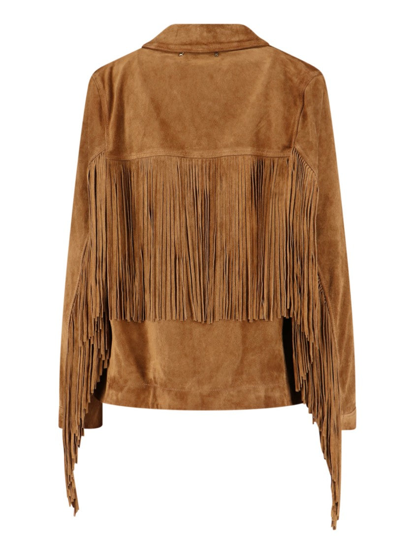Golden Goose Suede Fringe Jacket – Brown