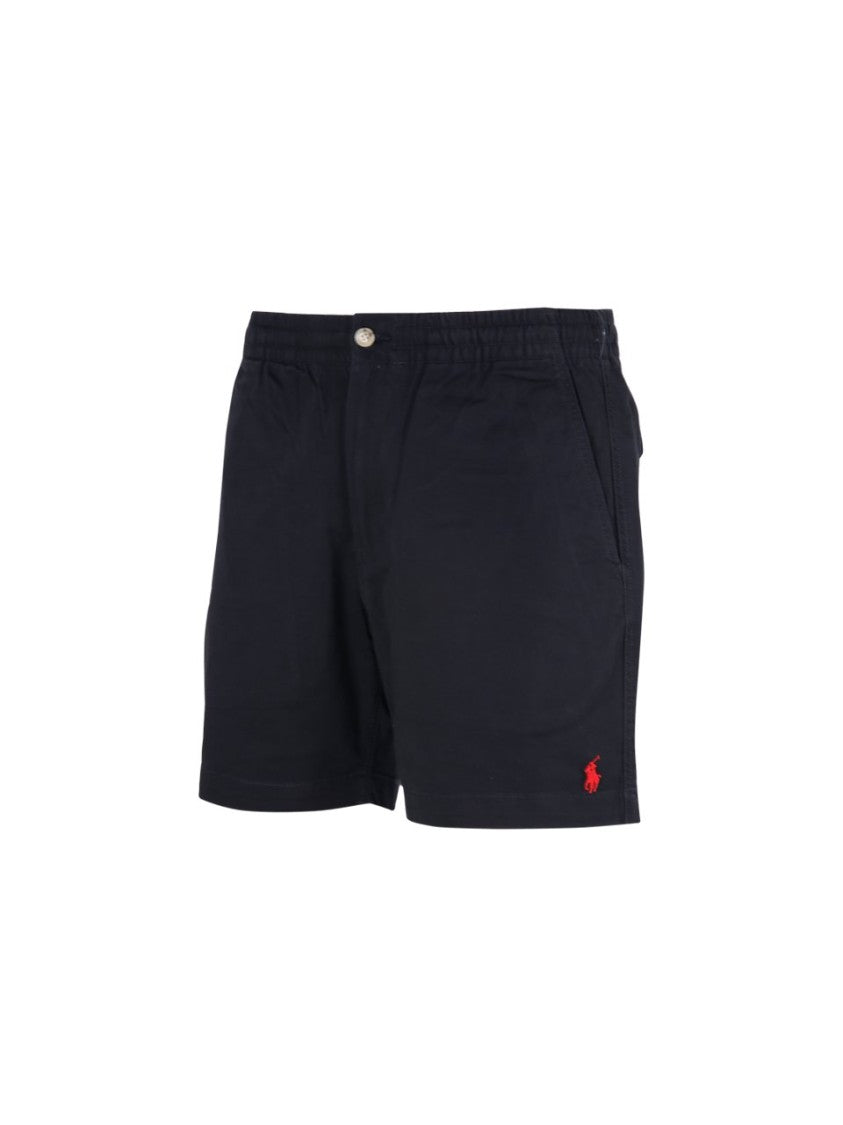 Polo Ralph Lauren Classic Black Shorts With Elastic Waistband And Subtle Branding