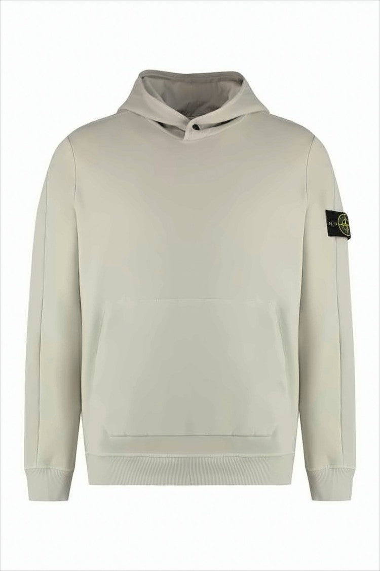 Stone Island Light Beige Hoodie With Iconic Emblem