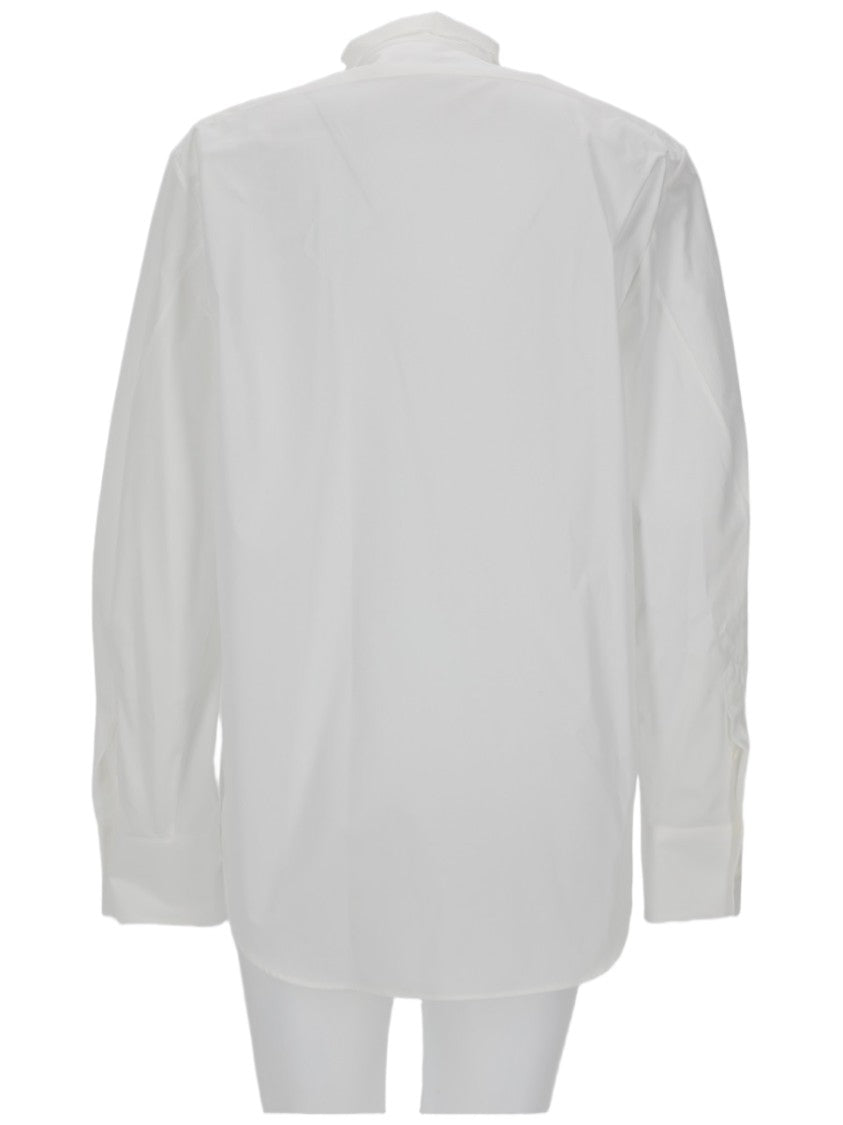Givenchy White Cotton Blouse With Bow Detail And Tailored Silhouette
