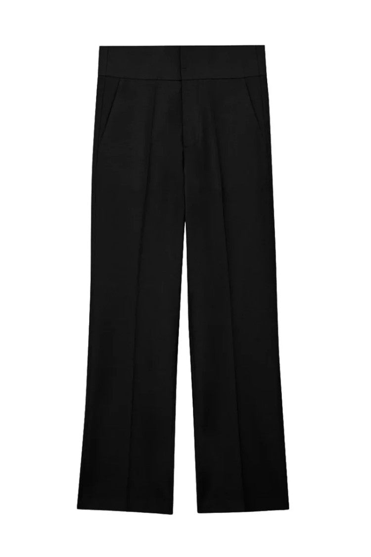 Patrizia Pepe Wool Elastane Trousers - Black