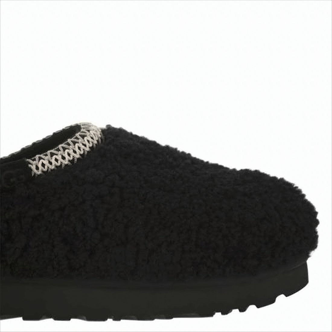 Ugg Plush Lambskin Mule Slippers With Contrasting Trim