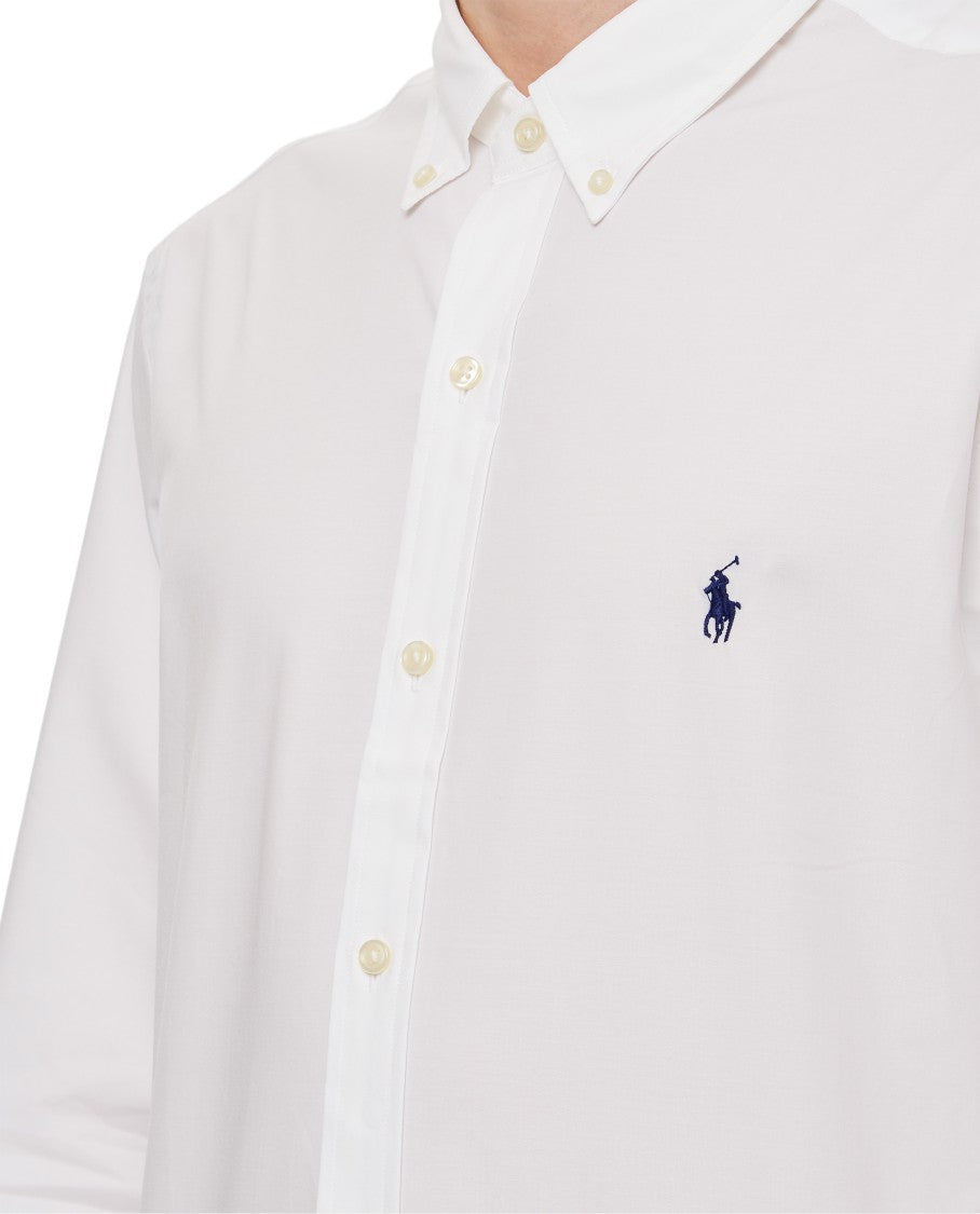 Polo Ralph Lauren White Long Sleeve-Sport Mini Logo Shirt