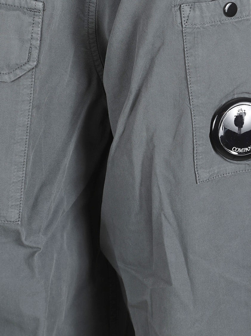 C.P. Company Button-Down Grey Shirt With Structured Collar