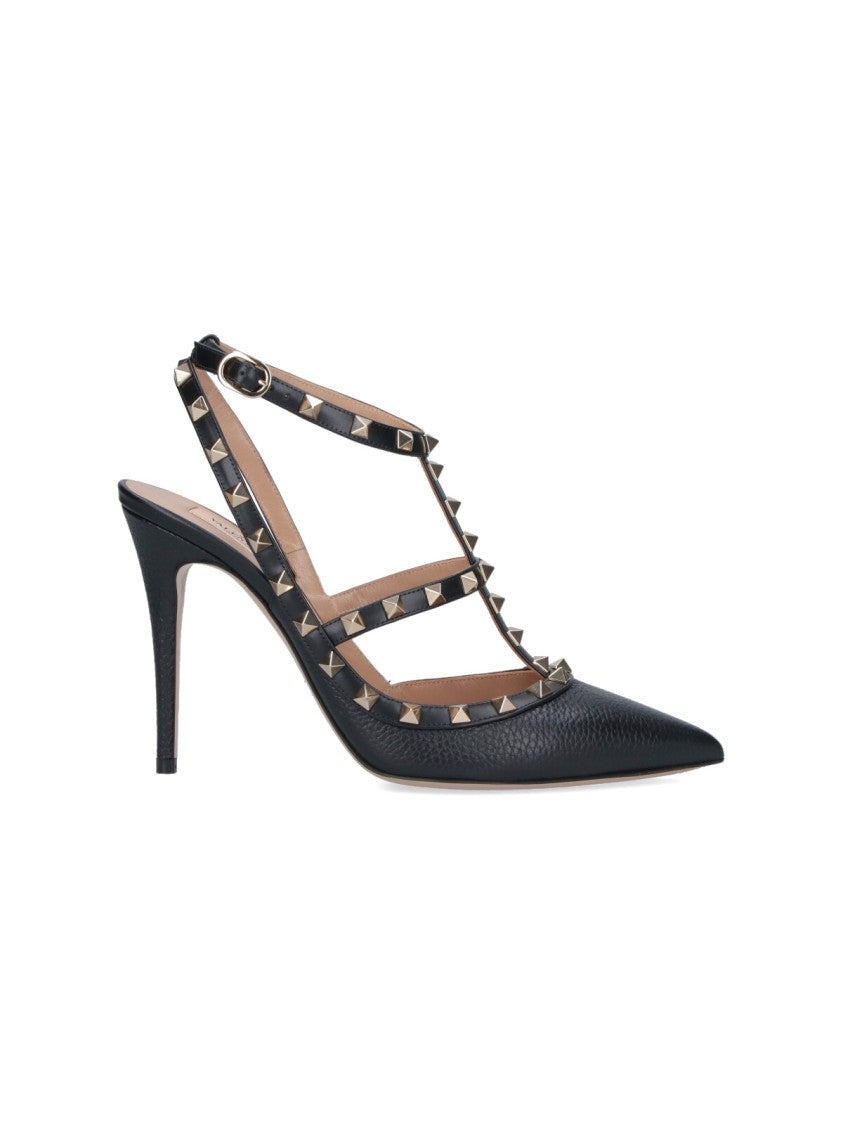 Valentino Garavani "Rockstud 100" Slingback Pumps – Black