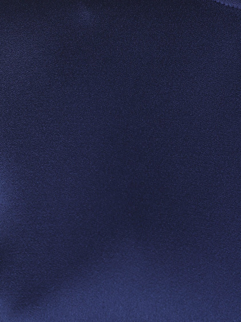 Stella Mccartney Structured Blue Acetate Blend Top With Discreet Zipper