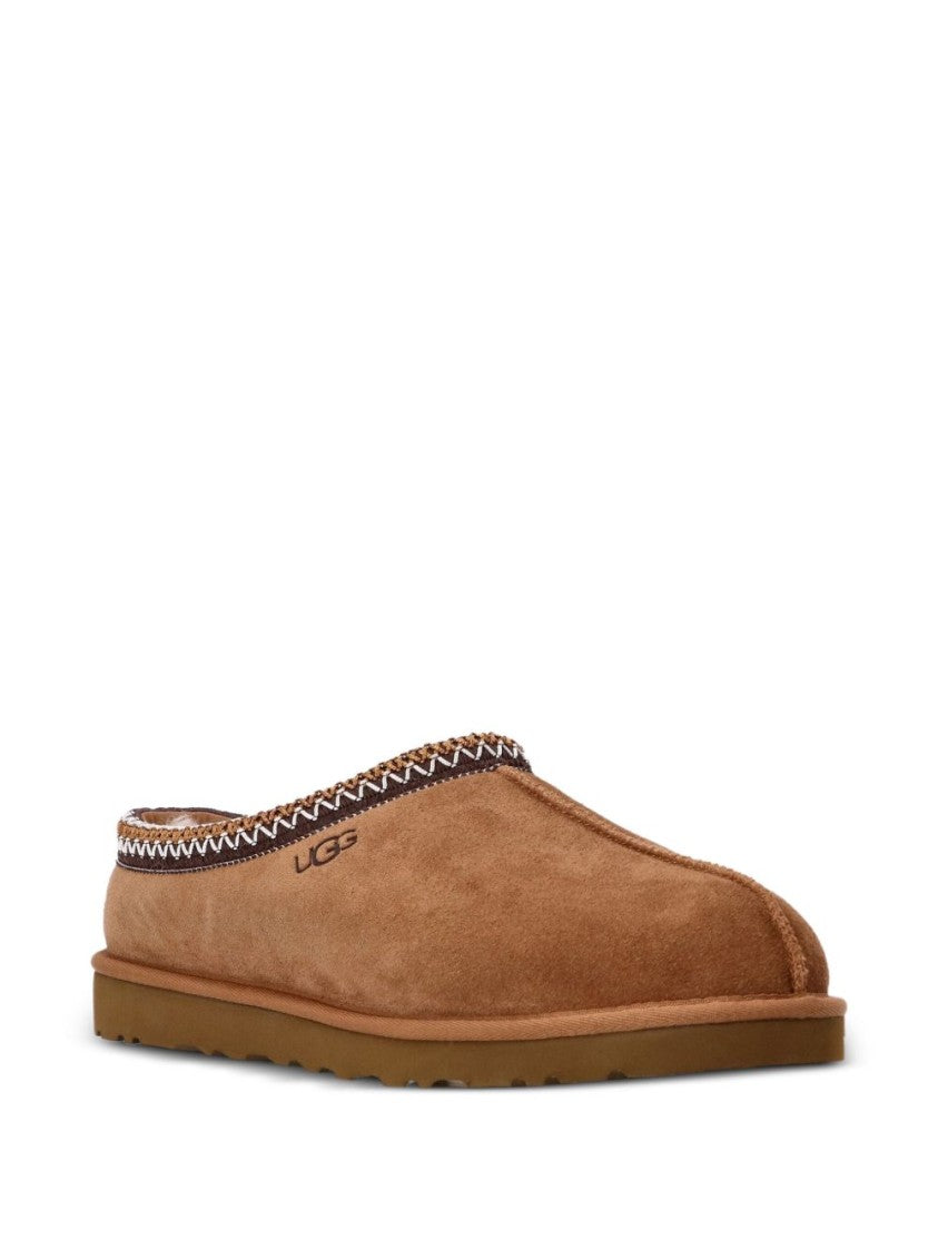 Ugg Contrasting Zigzag Stitching Suede Mules
