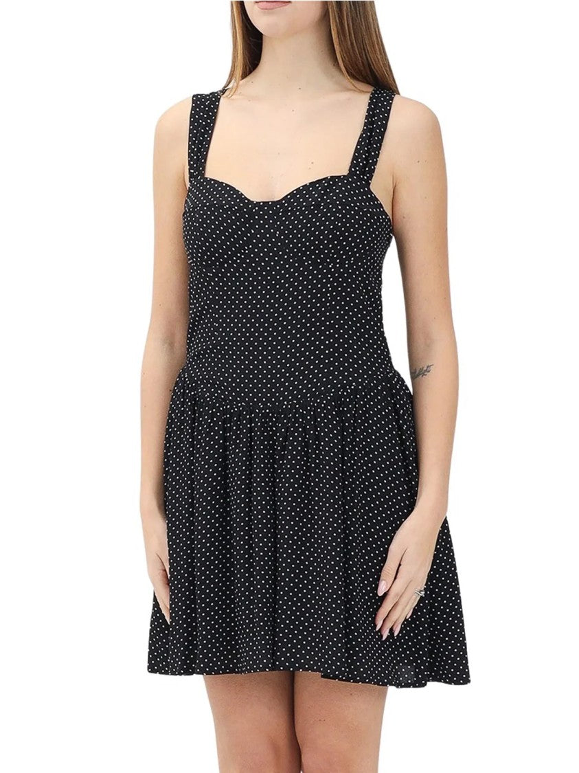 Mar De Margaritas Black Viscose Pinafore Dress