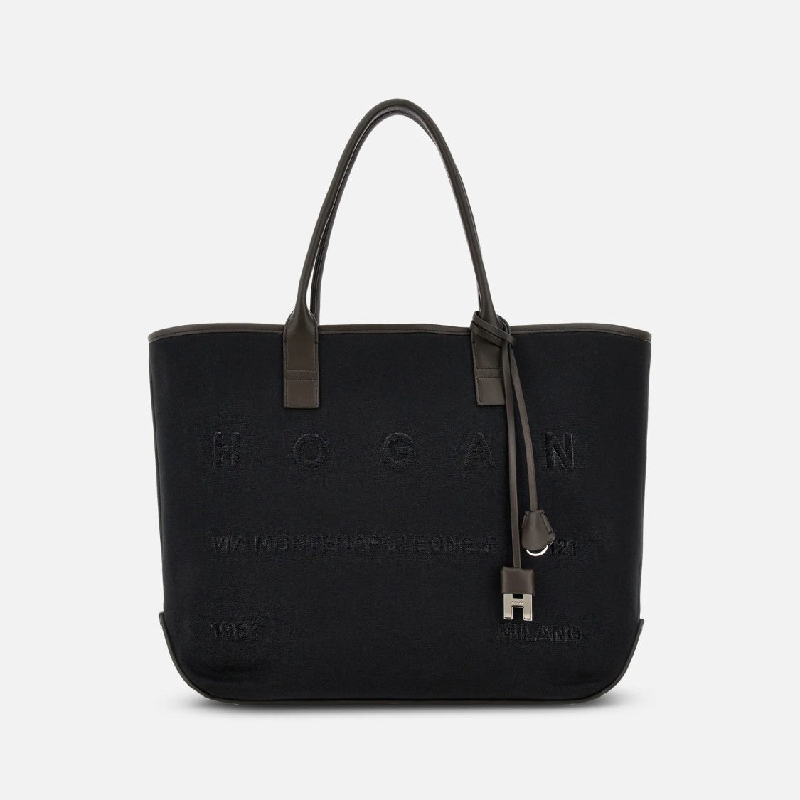 Hogan Trapezoidal Shopper Bag With Leather Accents