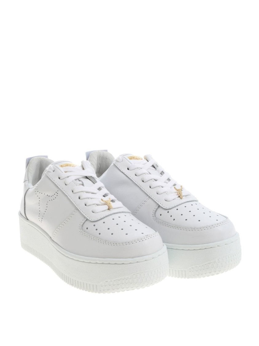 Windsor Smith White Leather Sneakers With Sport Mesh Lining