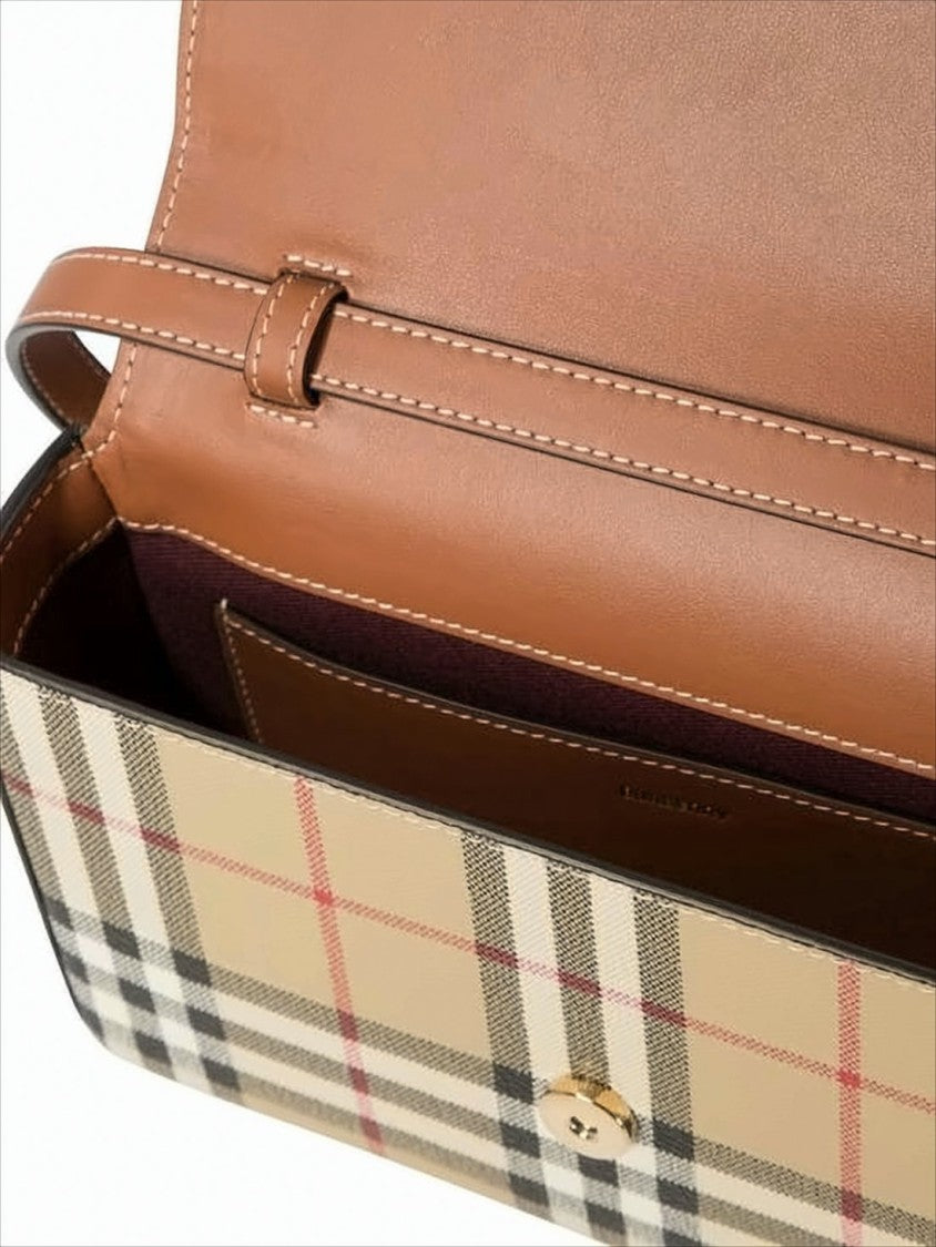 Burberry Rectangular Beige Check Crossbody Bag