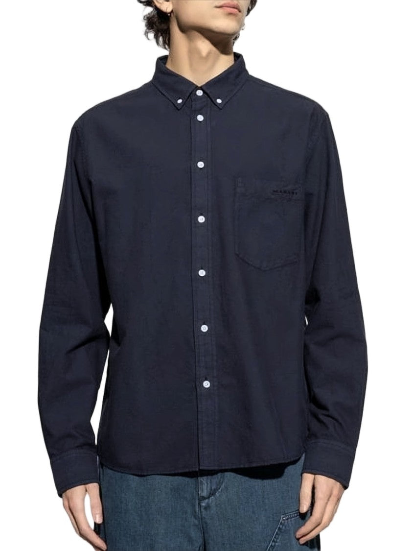 Isabel Marant Classic Long-Sleeve Blue Shirt With Minimalist Design