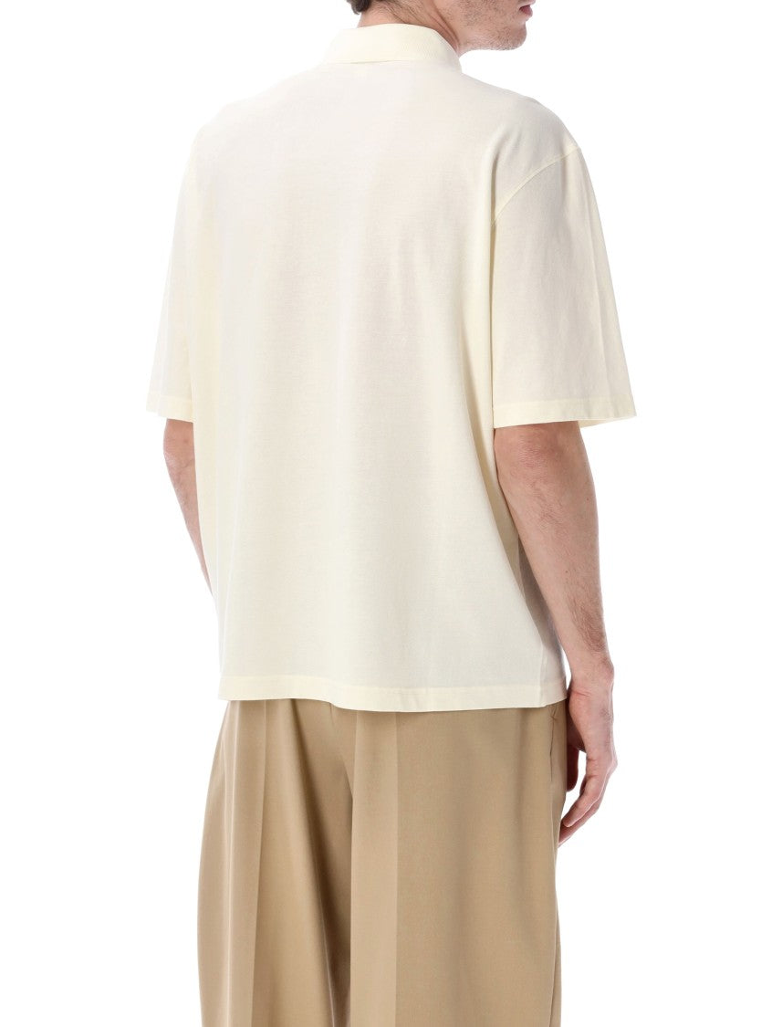 Ami Paris Ami De Coeur Cotton Pique Polo