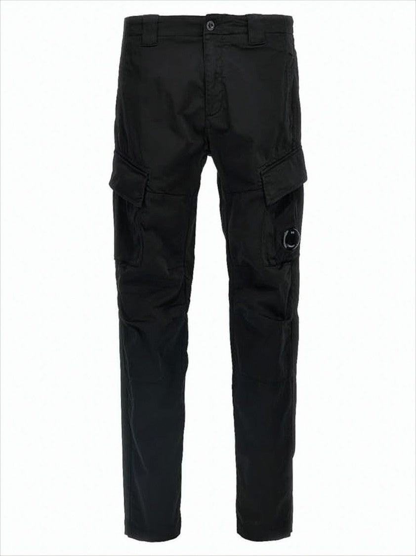 C.P. Company Straight Black Pants With Cargo Pockets
