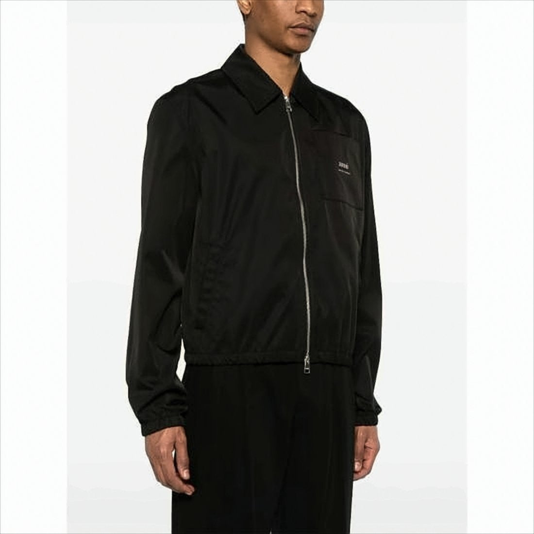 Ami Paris Minimalist Black Bomber Jacket With Modern Fit