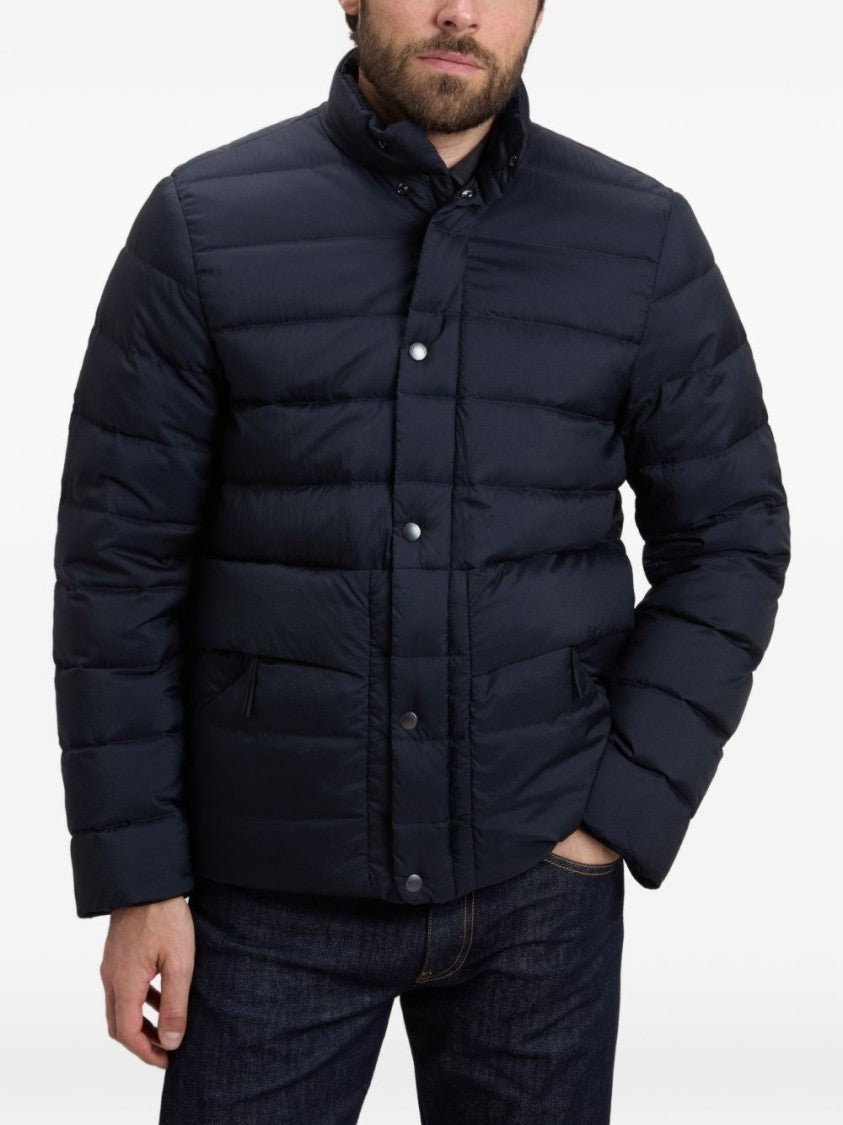 Woolrich Quilted Black Padded Jacket With Stand Collar