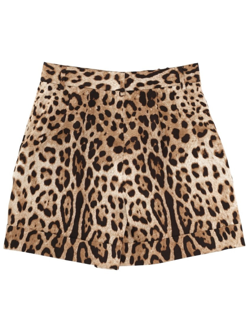 Dolce & Gabbana Multicolor Leopard Print Cotton Shorts