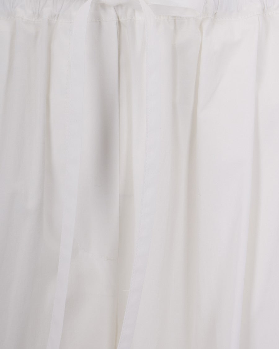 Max Mara Ivory Balloon Poplin Cotton-Linen Pants