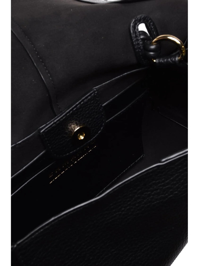 Ermanno Firenze Black Polyurethane Eba Shoulder Bag