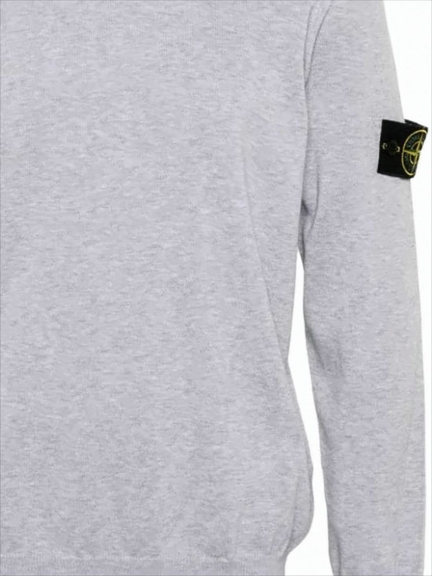 Stone Island Heathered Grey Crew Neck Sweater