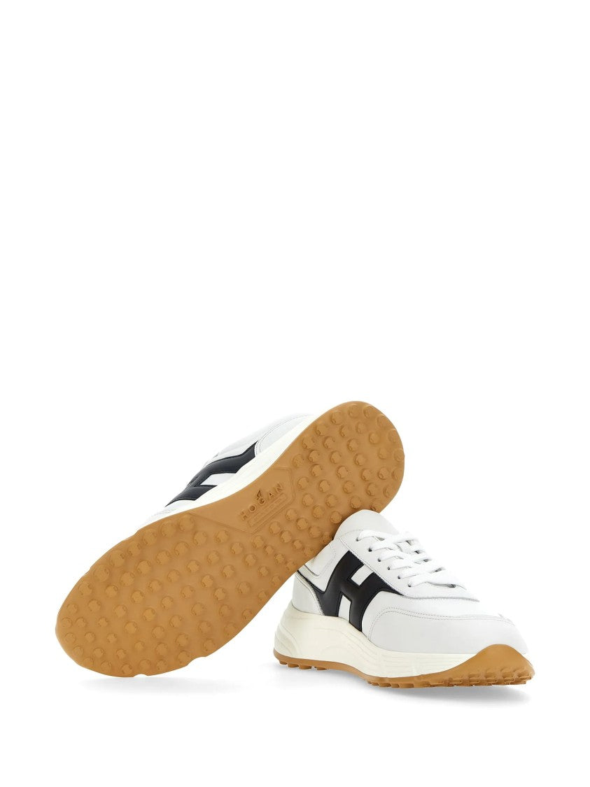 Hogan White H Logo Lace-Up Sneakers
