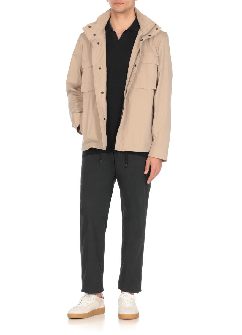 Peserico Blue Cotton And Silk Polo Shirt