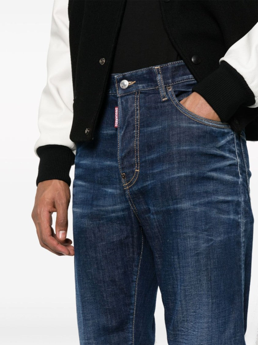 Dsquared2 Navy Blue Denim Cotton Jeans