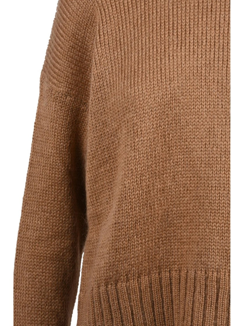 Alpha Studio Chunky Knit Turtleneck Sweater With Ribbed Detailing