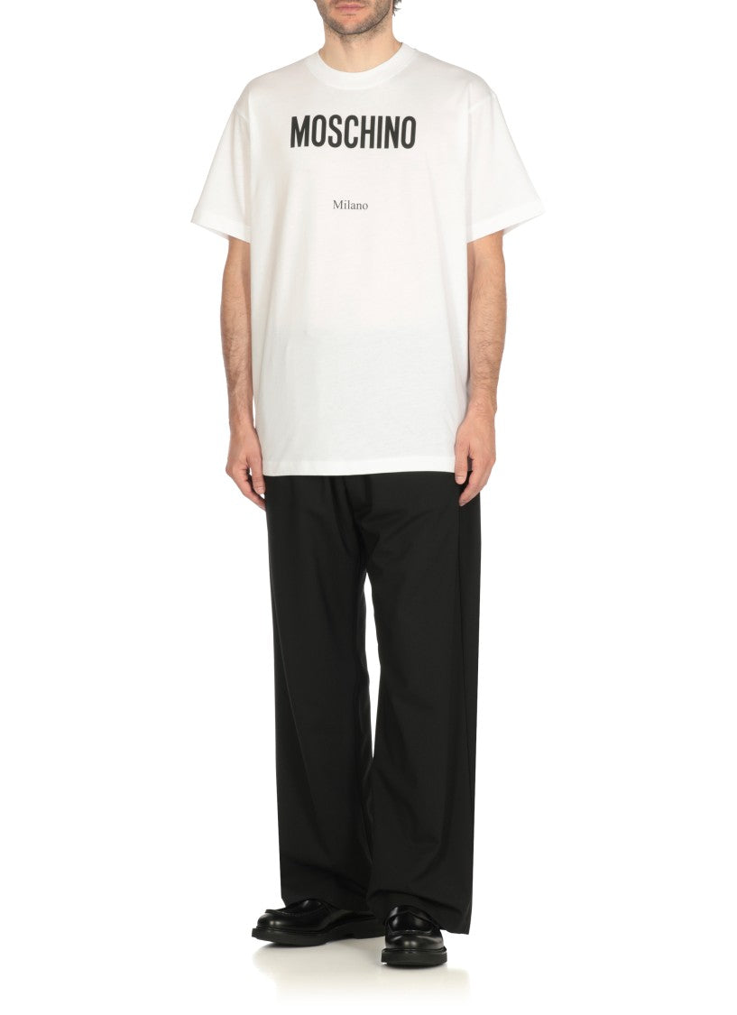 Moschino Cotton T-Shirt With Contrasting Logo Detail