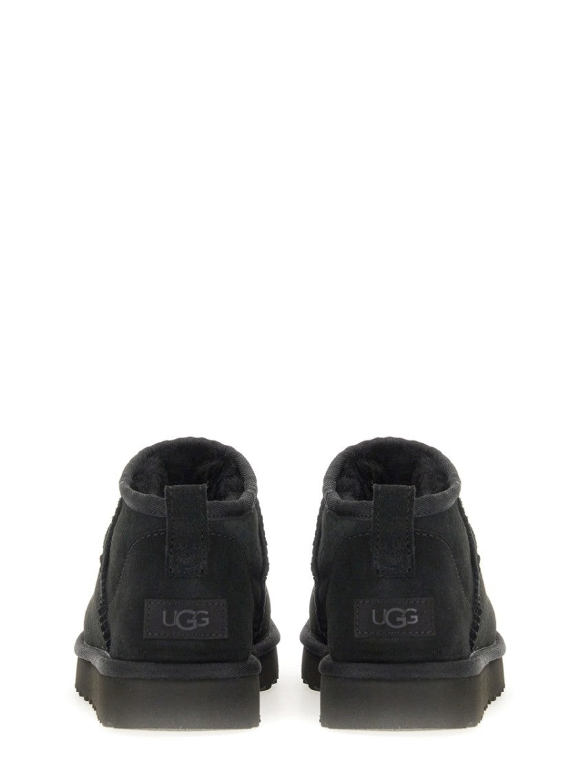 Ugg Black Classic Ultra Mini Leather Boots