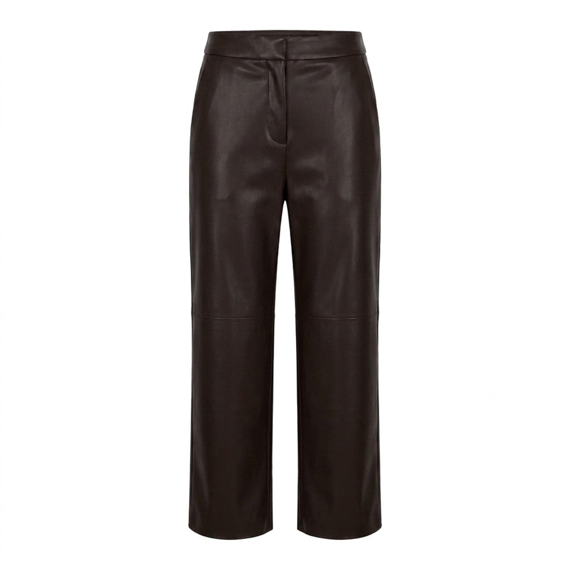 Max Mara Cropped Ankle-Length Jersey Pants With Leather Effect