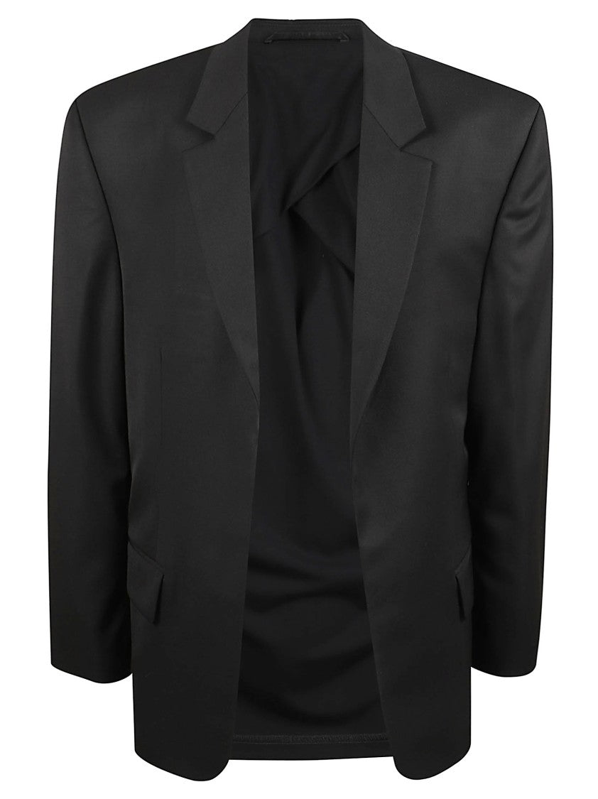 Balenciaga Tailored Wool Twill Jacket With Structured Silhouette