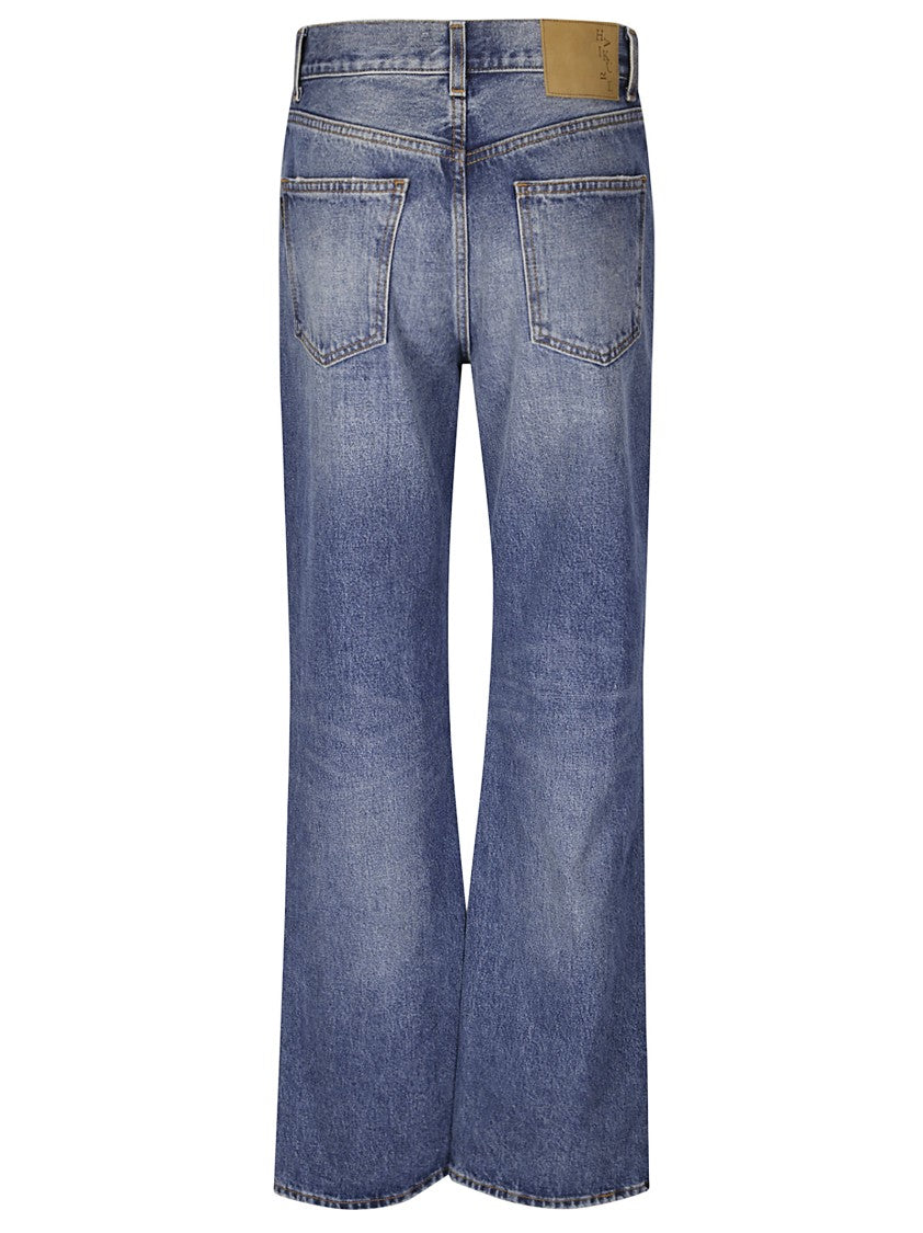 Haikure Straight-Leg Five-Pocket Jeans With Mid Blue Wash