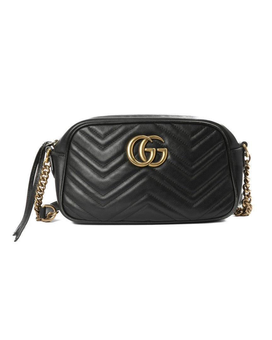 Gucci Black Gg Marmont Matelasse Leather Shoulder Bag