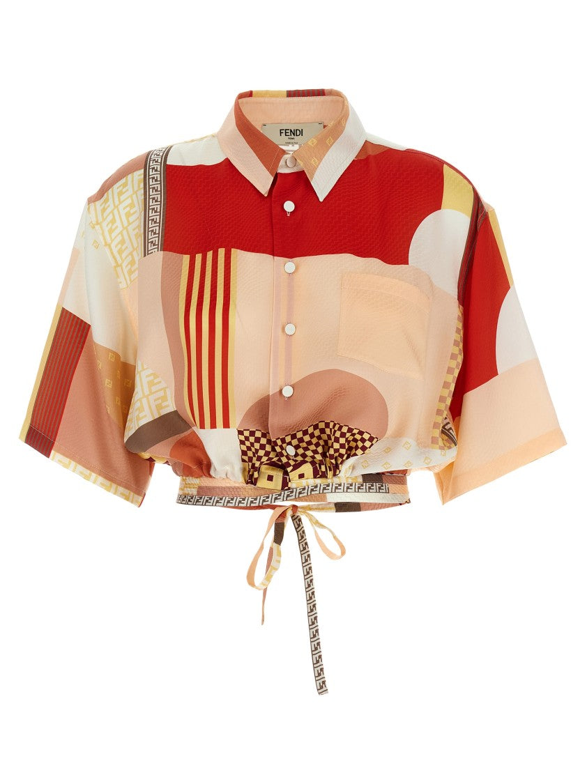 Fendi Patchwork Silk Shirt