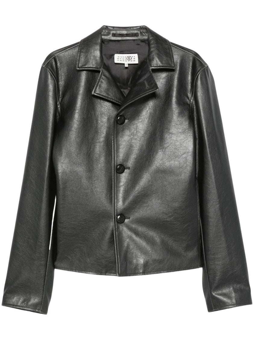 Mm6 By Maison Margiela Sleek Black Sports Jacket With Structured Fit