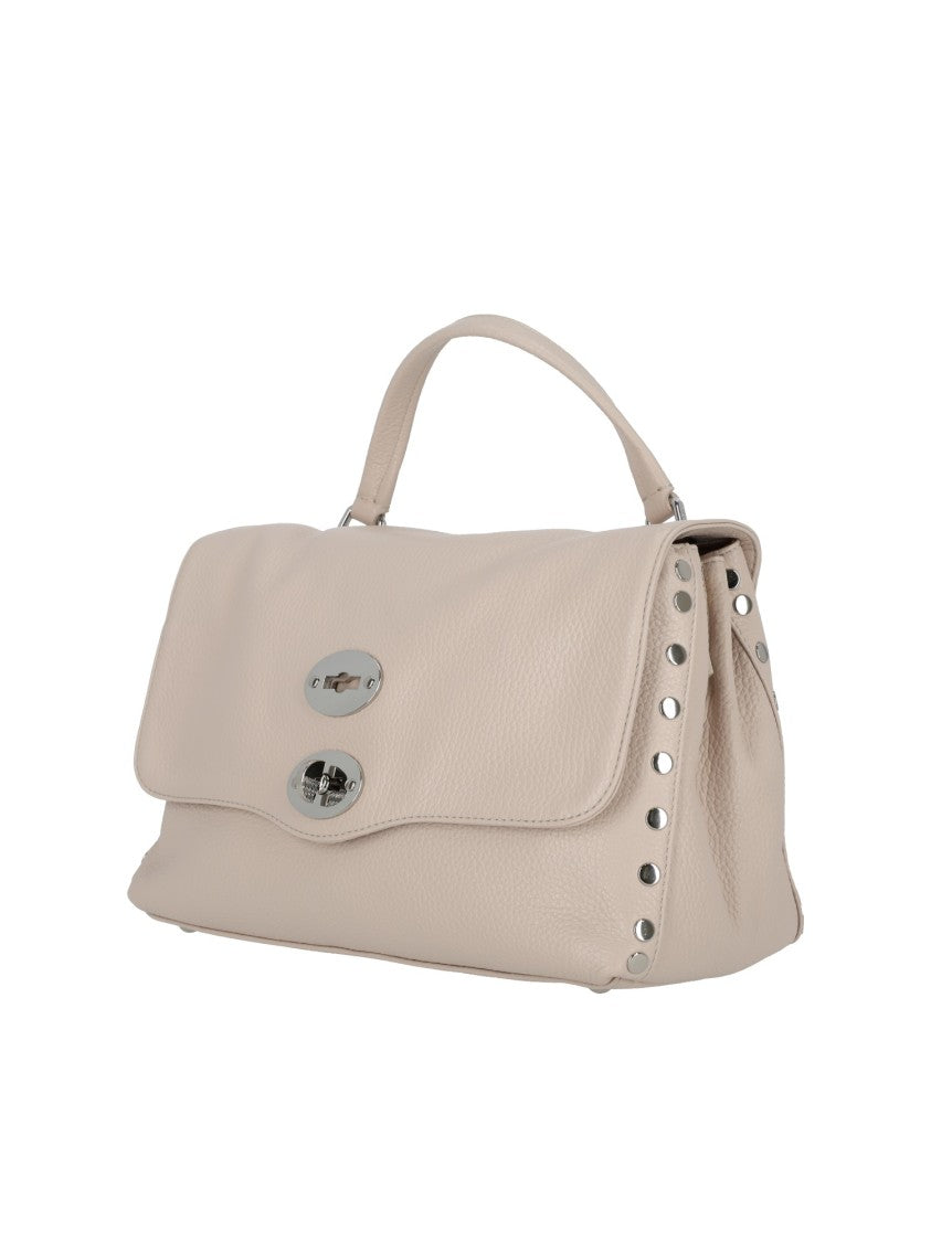 Zanellato Srl White Carnaroli Daily Pebbled Leather Handbag