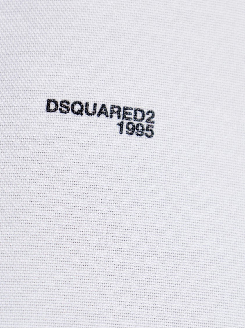 Dsquared2 White Pointed Collar Tailored Cotton Shirt
